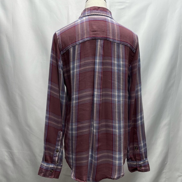 SO Long Sleeve Plaid Button Down Shirt Pink, Light Blue, Maroon Sz Medium - Picture 6 of 8
